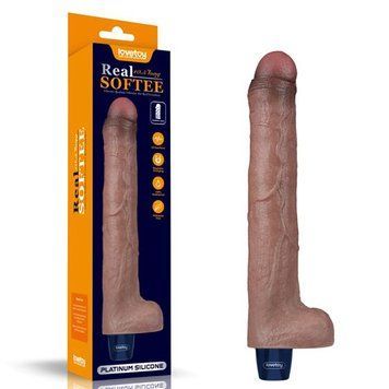 Фалоімітатор з вібрацією Lovetoy Real Softee Rechargeable Silicone Vibrating Dildo 10.5" 6452LV430223 фото