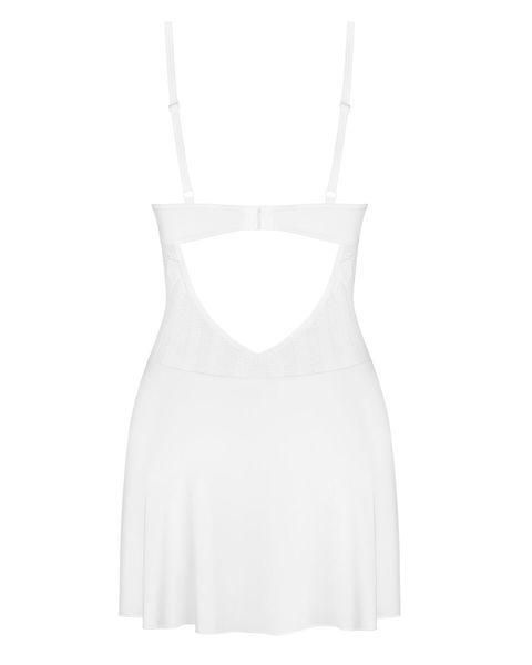Пеньюар Obsessive Alissium chemise & thong, XL 2XL, мереживний ліф, стрінги в комплекті SX0606 фото