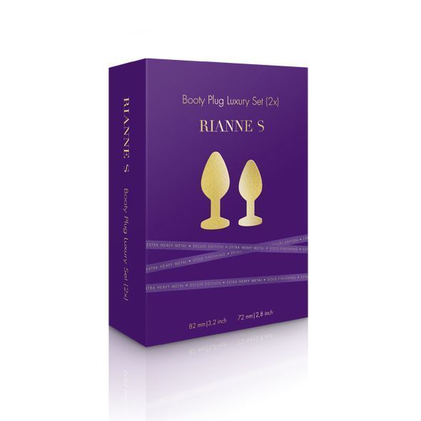 Набір металевих анальних пробок із кристалом RIANNE S &ndash; Booty Plug Luxury Set, діаметр 3 та 3,5 см SO3858 фото