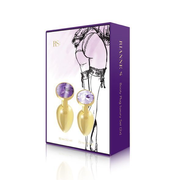 Набір металевих анальних пробок із кристалом RIANNE S &ndash; Booty Plug Luxury Set, діаметр 3 та 3,5 см SO3858 фото