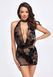 Сукня Noir Handmade F313 Mythos mini flocked mesh dress with jewelry rhinestone chain - 3XL SX0315 фото 1