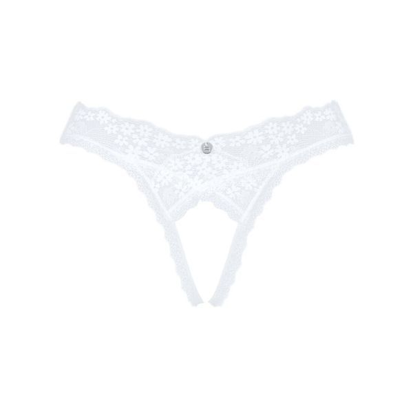 Мереживні танга Obsessive Heavenlly crotchless thong XL 2XL, з доступом SO8188 фото