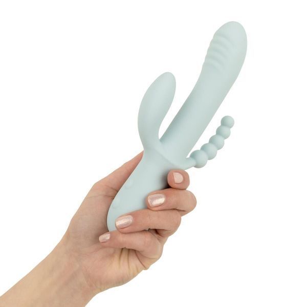 Вібратор-кролик Good Vibes Only SAGE Triple Stimulation Vibe Soft Silicone Blue SX3074 фото