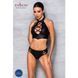 Комплект з еко-шкіри Passion NANACY BIKINI, black, бра та трусики з імітацією шнурівки SO5368 фото 3