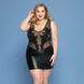 Елегантна сукня JSY &laquo;Леді Софія&raquo; Plus Size, black, дрібна сітка, вишивка, екошкіра SO8386 фото 1