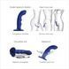 Насадка для страпона з подвійною точковою пульсацією Strap-On-Me TAPPING DILDO WAVE &ndash; NIGHT BLUE, М SO9621 фото 3
