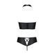Комплект з еко-шкіри Passion NANACY BIKINI, black, бра та трусики з імітацією шнурівки SO5368 фото 6