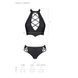 Комплект з еко-шкіри Passion NANACY BIKINI, black, бра та трусики з імітацією шнурівки SO5368 фото 7