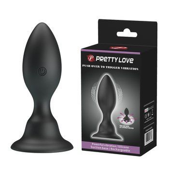 Анальна пробка з вібрацією Pretty Love Push Over To Trigger Vibration Black 6603BI-040076 фото