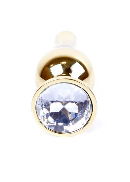 Анальна пробка Boys of Toys Jewellery Gold BUTT PLUG- Clear d - 3 см 62530064-00066 фото
