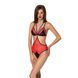 Напівпрозоре боді з мереживом Passion PEONIA BODY XXL XXXL red SO8461 фото 1