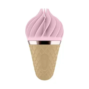 Морозиво-спінатор Satisfyer Lay-On - Sweet Treat Pink Brown, 10 режимів роботи, водонепроникний