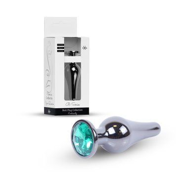 Анальна пробка Boys of Toys Jewellery Dark Silver BUTT PLUG- Green 62530064-00060 фото
