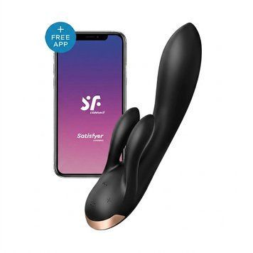 Смарт вібратор-кролик із подвійним відростком Satisfyer Double Flex Black SO6094 фото