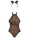 Еротичний костюм леопарда Obsessive Leocatia teddy XXL, боді, обруч з вушками SO7712 фото 3