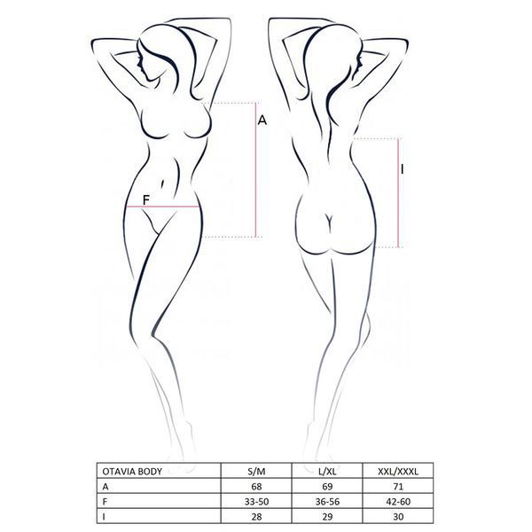 Боді монокіні з глибоким декольте Passion OTAVIA BODY, black EL15701 фото