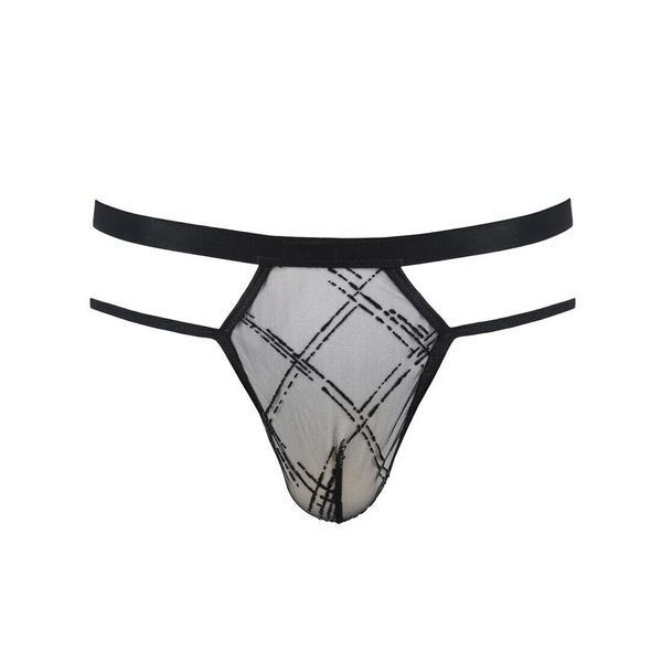 Чоловічі прозорі стринги Passion 029 THONG COLLIN Black, сітка SO7559 фото