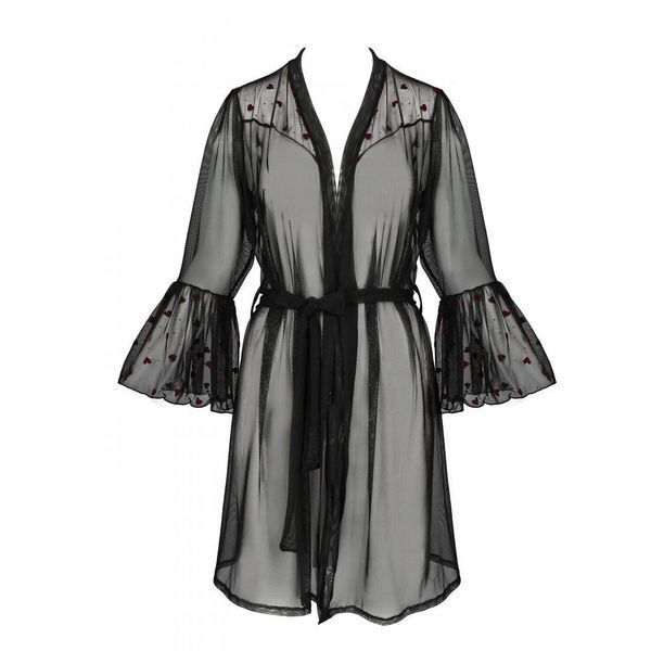 Повітряний пеньюар Passion LOVELIA PEIGNOIR XXL XXXL, black SO4772 фото