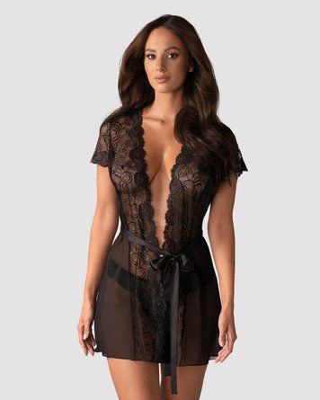 Пеньюар Obsessive Alluria peignoir & thong L XL SX1125 фото