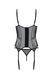 Корсет Passion LEAFA CORSET black, XXL XXXL, м'які чашки, затискачі для панчіх, стрінги в комплекті SX0504 фото 4