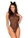 Еротичний костюм леопарда Obsessive Leocatia teddy XXL, боді, обруч з вушками SO7713 фото 1