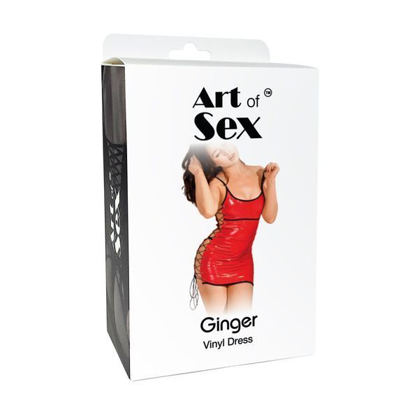 Сексуальна лакована сукня на шнурівці Art of Sex - Ginger червона, L-2XL SX2358 фото