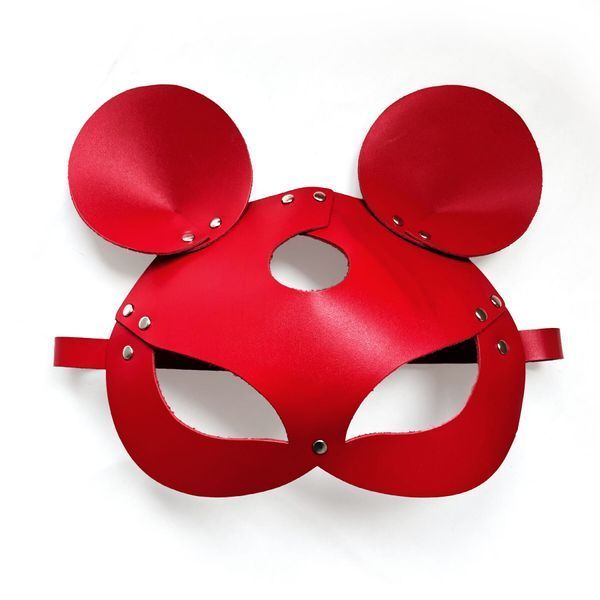 Шкіряна маска мишки Art of Sex - Mouse Mask, колір Червоний SO9650 фото