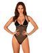 Прозоре боді Obsessive Selinne teddy XL 2XL Black, дрібна сітка, подвійні бретелі SO8664 фото 1