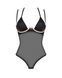 Прозоре боді Obsessive Selinne teddy XL 2XL Black, дрібна сітка, подвійні бретелі SO8664 фото 3