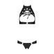Комплект, відкритий топ та трусики з екошкіри з люверсами Passion MALWIA SET with Open Bra black SO5768 фото 3