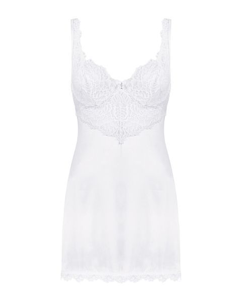 Сорочка Obsessive Amor Blanco underwire chemise & thong white L XL SX1126 фото