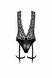 Боді Noir Handmade F297 Libido, чорне, мереживо, низ під латекс, відкритий доступ, гартери SX0219 фото 5