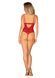 Боді з доступом Obsessive Ingridia crotchless teddy XL 2XL, червоне, відкриті груди SO9025 фото 7