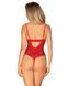 Боді з доступом Obsessive Ingridia crotchless teddy XL 2XL, червоне, відкриті груди SO9025 фото 2