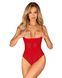 Боді з доступом Obsessive Ingridia crotchless teddy XL 2XL, червоне, відкриті груди SO9025 фото 1