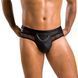 Чоловічі труси з ланцюжком Passion 030 SLIP TOM Black, екошкіра, відкриті сідниці SO7561 фото 1