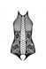 Бодістокінг з імітацією корсетної шнурівки Passion BS094 One Size, black, квітковий візерунок SO8923 фото 3
