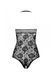 Бодістокінг з імітацією корсетної шнурівки Passion BS094 One Size, black, квітковий візерунок SO8923 фото 4