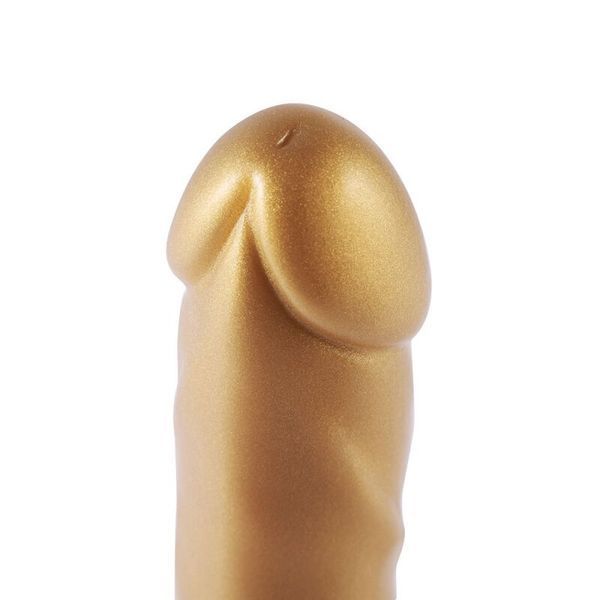 Золотий фалоімітатор Hismith 6.8" Golden Silicone Dildo, система KlicLok SO6202 фото