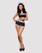Атласний еротичний костюм покоївки Obsessive Maid set S M, black, 5 предметів SO7715 фото 6