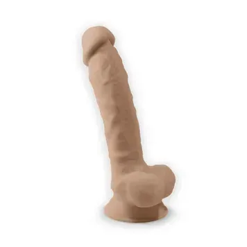 Фалоімітатор з вібрацією SilexD Vetus Vibro Flesh (MODEL 1 size 8in) + LRS, двошаровий, діам. 4,2 см