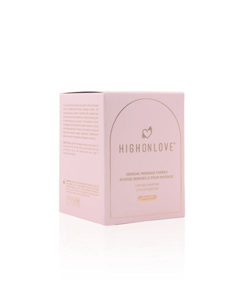 Масажна свічка з ароматом лічі та мартіні Sensual Massage Candle Lychee Martini HighOnLove, 250 мл HOL19353 фото