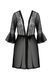 Пеньюар Passion LEAFA PEIGNOIR black, XXL XXXL, довжина трохи вище коліна, широкі рукави, зав'язується на пояс SX0507 фото 3
