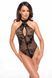 Боді Noir Handmade F314 Ego flocked mesh halter bodysuit - 3XL SX0321 фото 3
