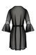 Пеньюар Passion LEAFA PEIGNOIR black, XXL XXXL, довжина трохи вище коліна, широкі рукави, зав'язується на пояс SX0507 фото 4
