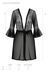 Пеньюар Passion LEAFA PEIGNOIR black, XXL XXXL, довжина трохи вище коліна, широкі рукави, зав'язується на пояс SX0507 фото 5