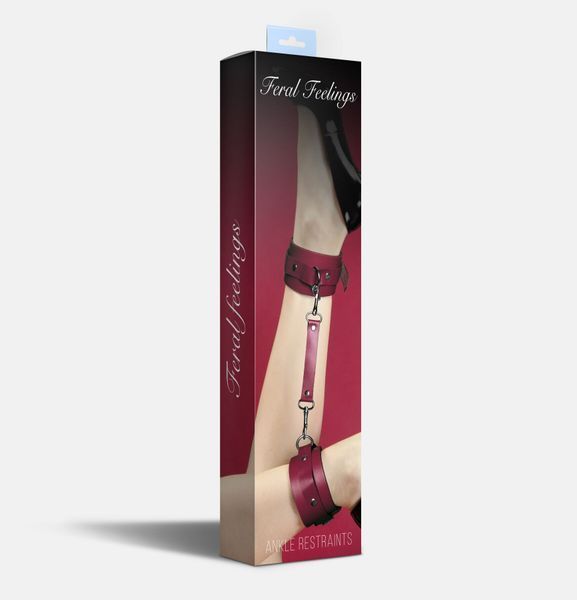 Поножі Feral Feelings &ndash; Ankle Restraints, натуральна шкіра, burgundy SO8259 фото