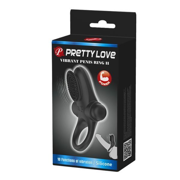 Ерекційне кільце Pretty Love Vibrant Penis Ring II Black 6603BI-210205 фото