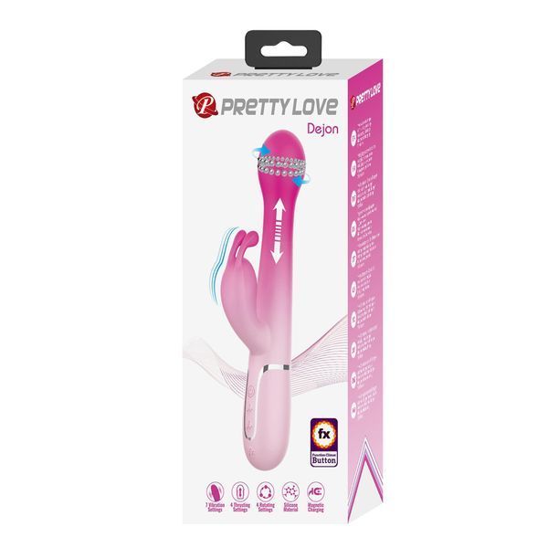 Вібратор-кролик з перлинною стимуляцією Pretty Love Dejon Pink 6603BW-500014-4 фото