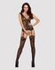 Бодістокінг Obsessive Bodystocking F221 XL XXL, силуетний квітковий малюнок, імітація панчіх SO7229 фото 3